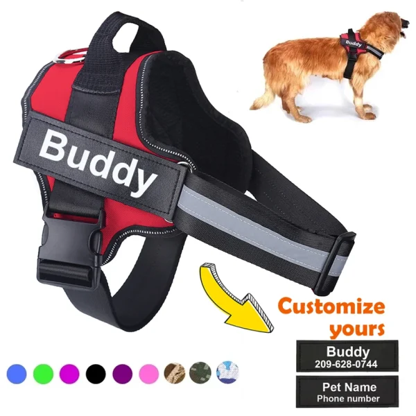 Custom Dog Harness Vest NO PULL Breathable Reflective