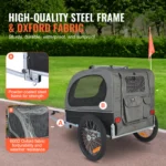 SucceBuy 88 lbs Dog Bike Trailer Pet Cart Bicycle Carrier with Wheels - Image 3