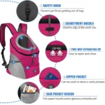 Dog Pet Backpack Carrier Travel Bag Front Pack Breathable Adjustable - Image 3