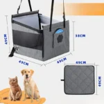 Portable CAr Pet Seat Stable Dog Carrier with Safety Mesh Protector - Image 3