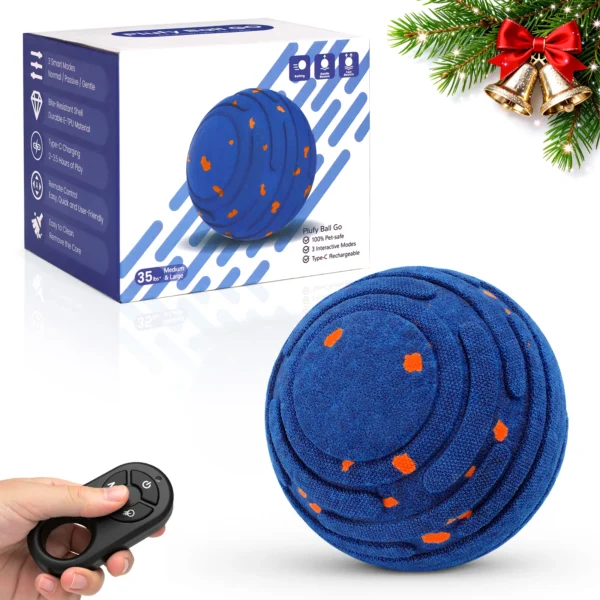 Smart Interactive Dog Toy, Indestructible E-TPU Toy Ball for Aggressive Chewers,